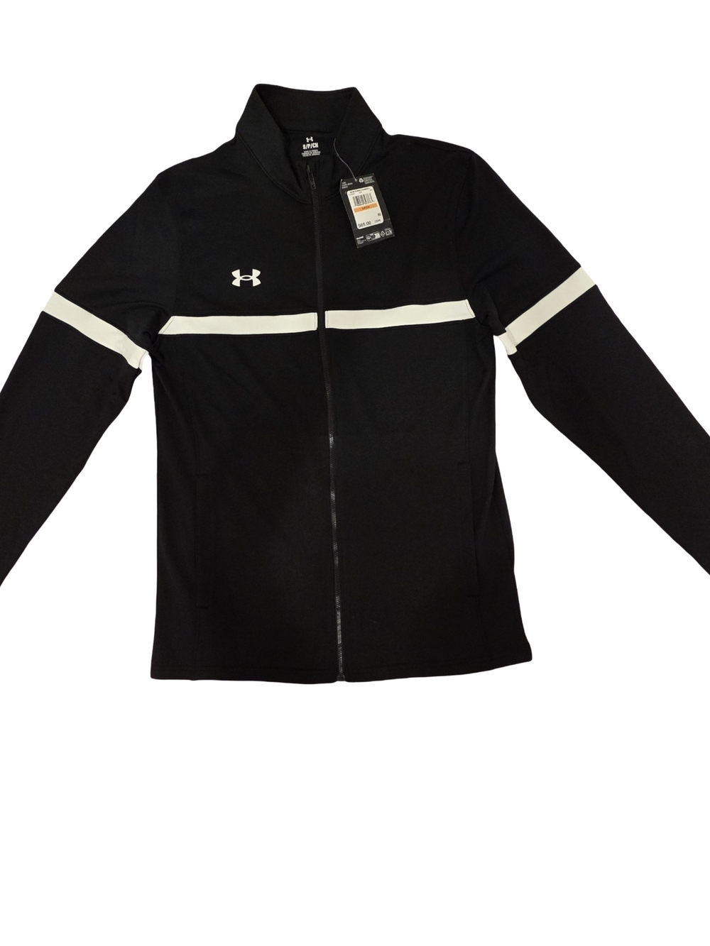 Under Armour Black Track Jacket with White Stripe Detail